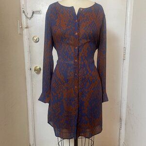 Trina Turk Snakeskin Print Shirt Dress Size M/L